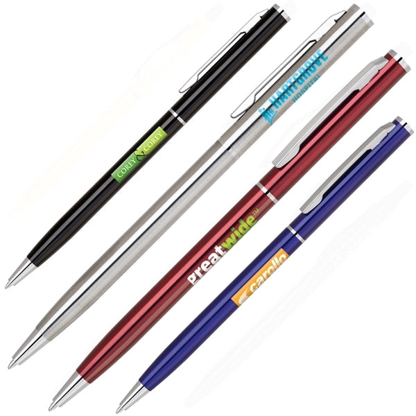 Twist action stainless pen