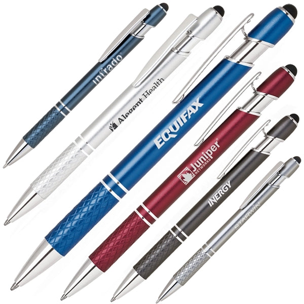 Aluminum ballpoint pen with stylus