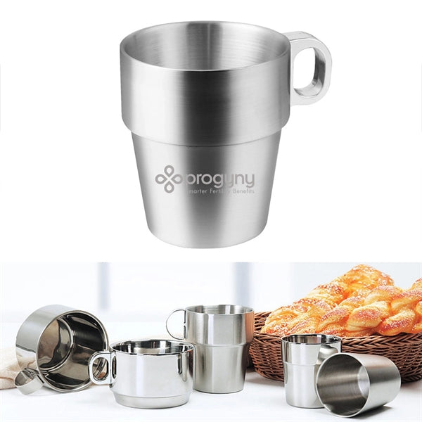 10 oz Double Wall Milk Cup With Plating handle