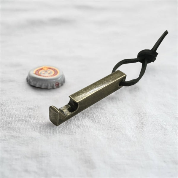 Bottle Opener with Leather Cord