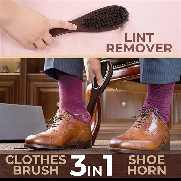3 in 1 Clothes Lint Brush and Long Handle Shoe Horn
