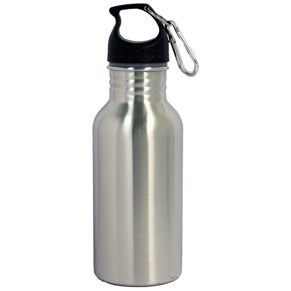 16 Oz. Sports water bottle, stainless steel with carabiner