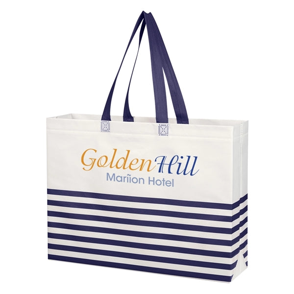 Non-Woven Horizontal Stripe Tote Bag