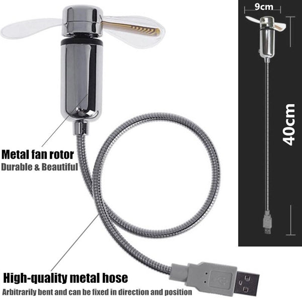 MINI Flexible LED USB Clock Fan