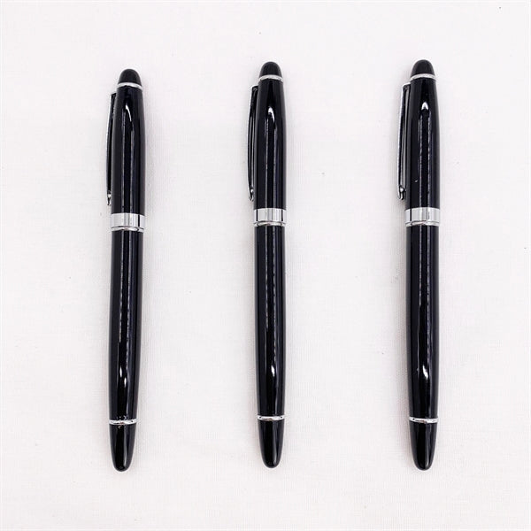 Metal roller pen with cap action