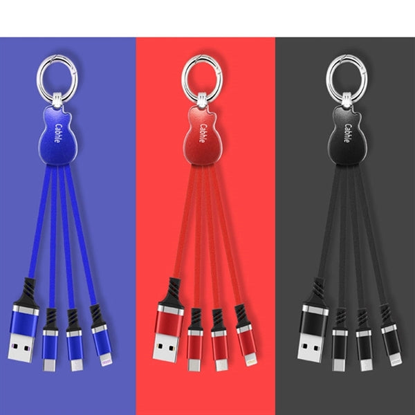 Guitar Shaped Flashing 3 in 1 Charging Cable