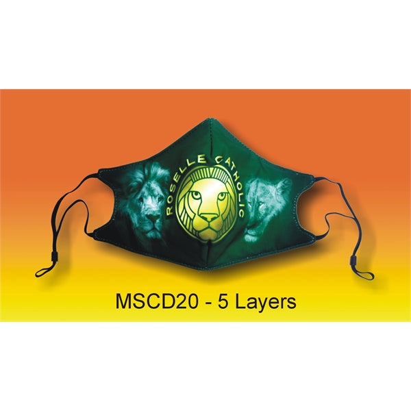 5 Layer Full Color Face Mask w/ Adjustable Ear Loop