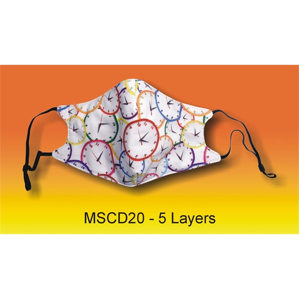 5 Layer Full Color Face Mask w/ Adjustable Ear Loop