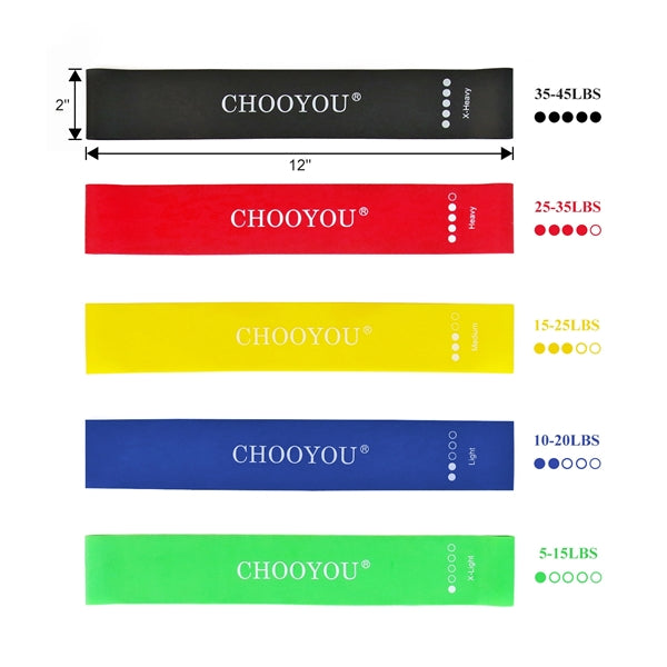 5pcs Set Rubber Loop Band Booty Bands