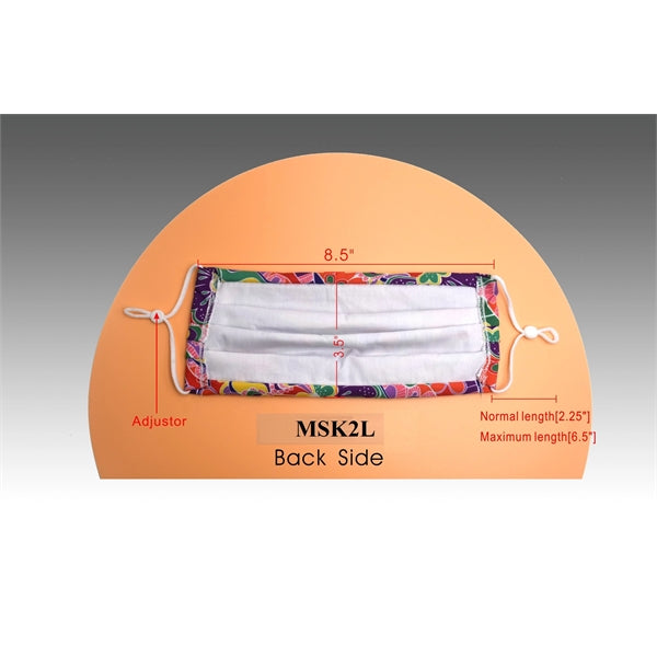2 Layer Cotton Face Mask w/ Full Color Imprint & Adjuster