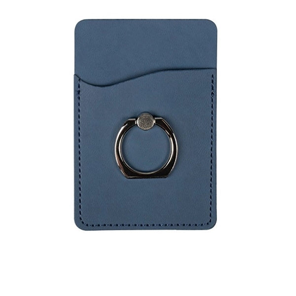 Leatherete Cell Phone Wallet with Finger Ring Grip Stand