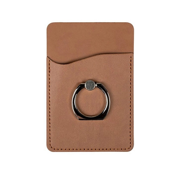 Leatherete Cell Phone Wallet with Finger Ring Grip Stand