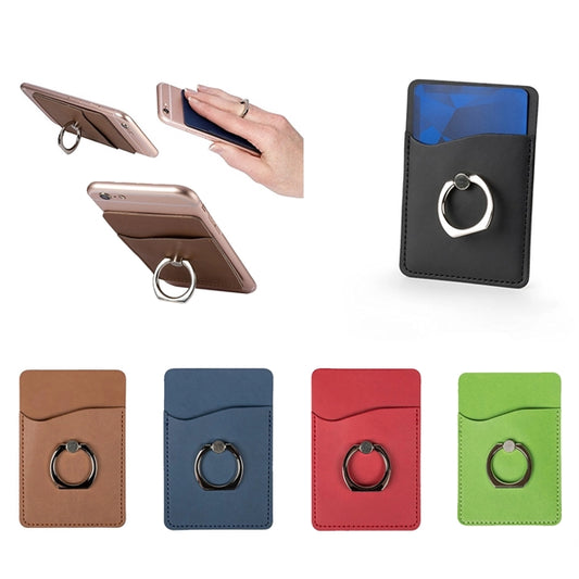 Leatherete Cell Phone Wallet with Finger Ring Grip Stand