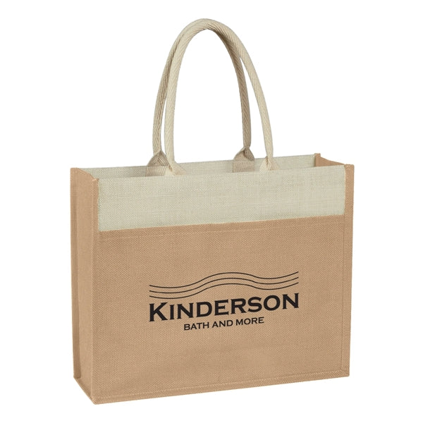 Jute Tote Bag With Front Pocket