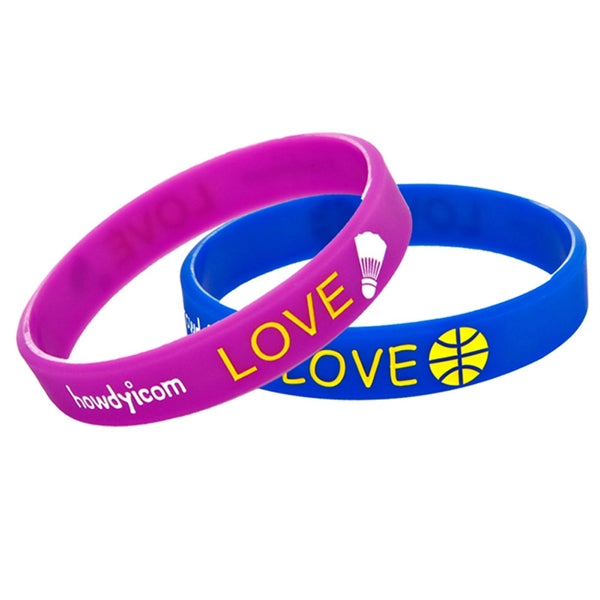 9''silkscreen Silicone Wristband
