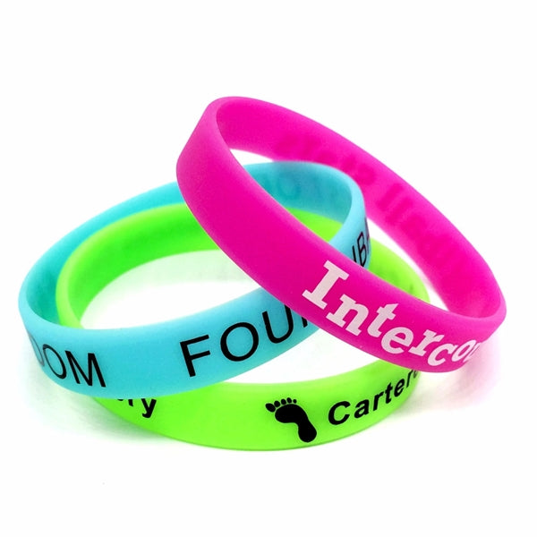 9''silkscreen Silicone Wristband