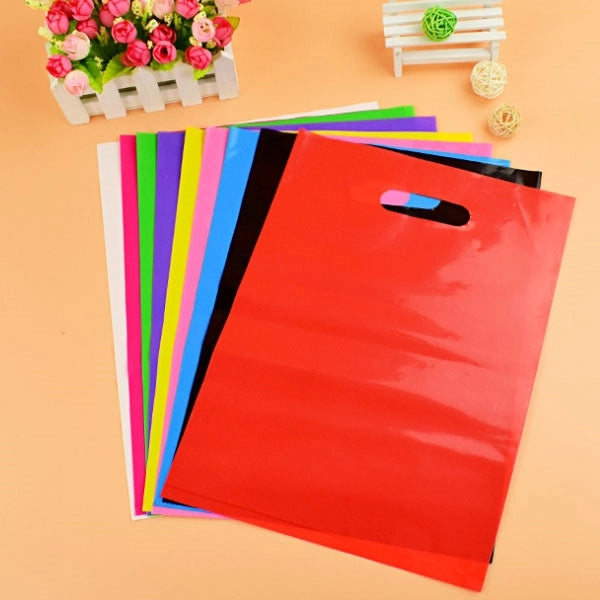 Small Plastic Die-cut Handle Gift Bag - 7" x 10.5"