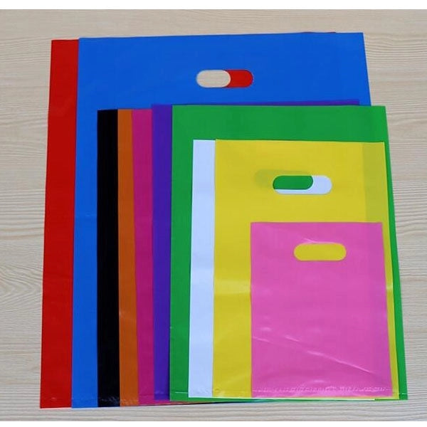 Small Plastic Die-cut Handle Gift Bag - 7" x 10.5"
