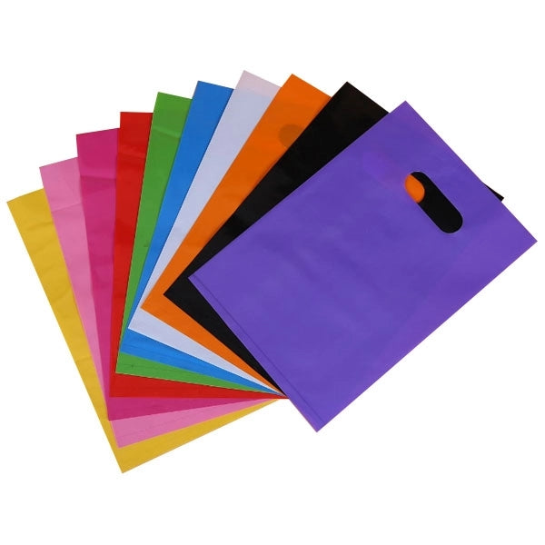 Small Plastic Die-cut Handle Gift Bag - 7" x 10.5"