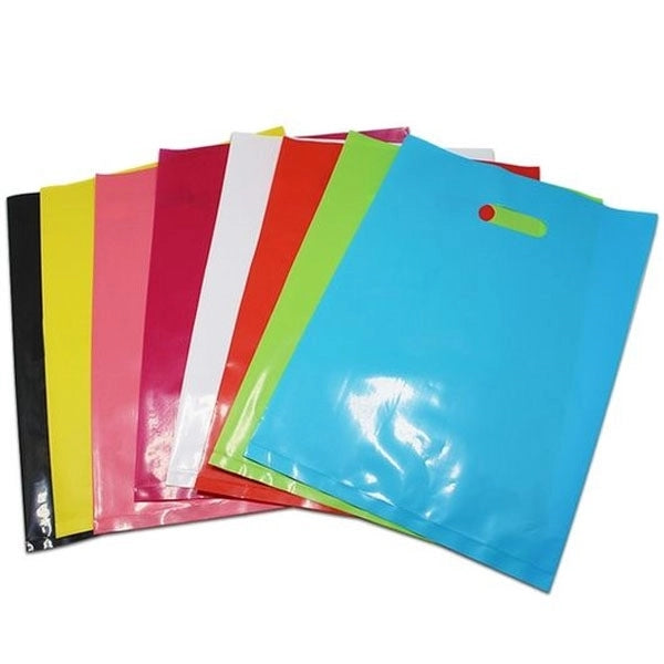 Small Plastic Die-cut Handle Gift Bag - 7" x 10.5"