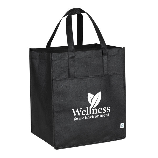 10" Gusset Non Woven Grocery Tote with Large Front Pocket