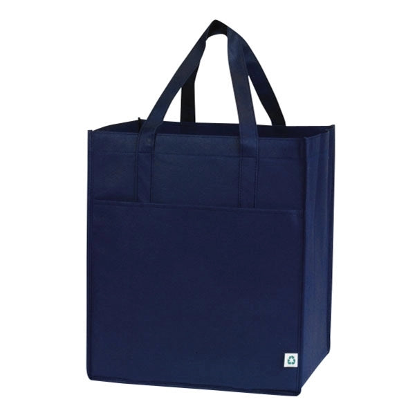 10" Gusset Non Woven Grocery Tote with Large Front Pocket