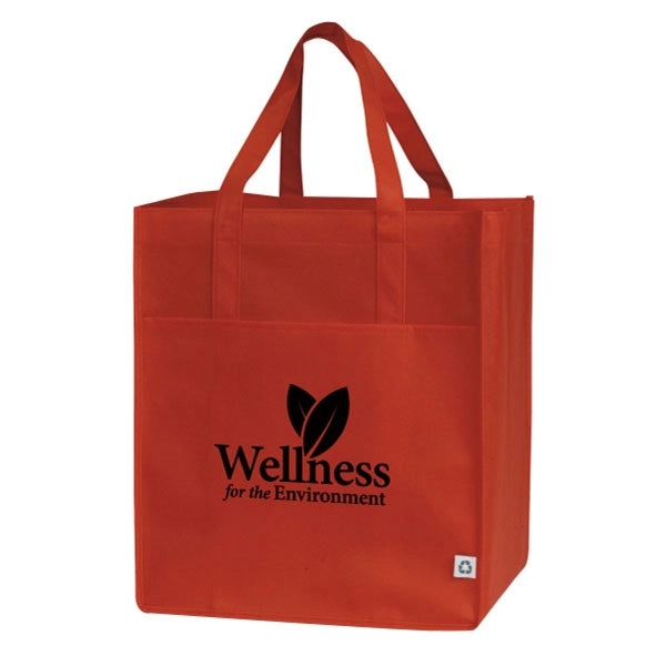 10" Gusset Non Woven Grocery Tote with Large Front Pocket