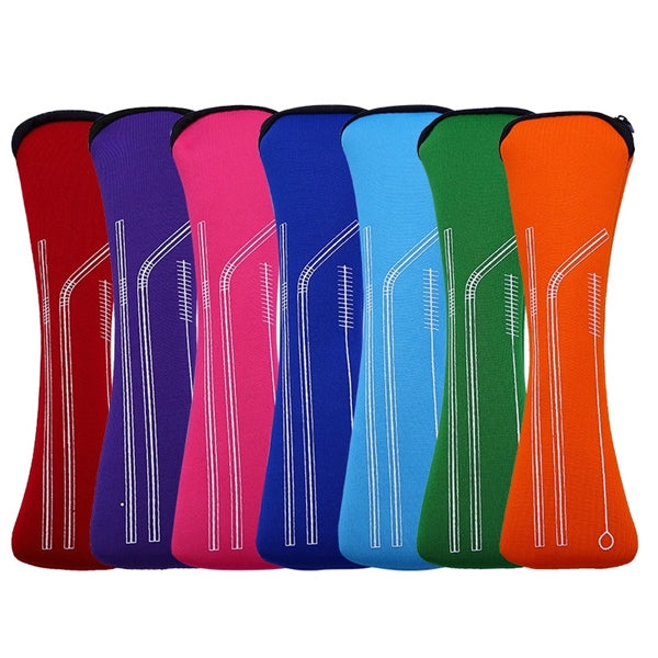Stainless Steel Drinking Straw with Cleaner in Pillow Pouch
