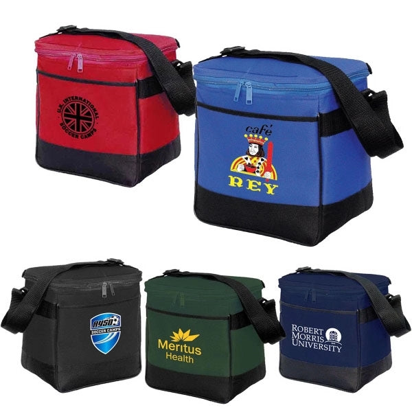 12-Can 600D Polyester Stadium Cooler Bag W/Top Zipper Closur