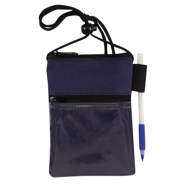 Dual zipper pocket badge holder