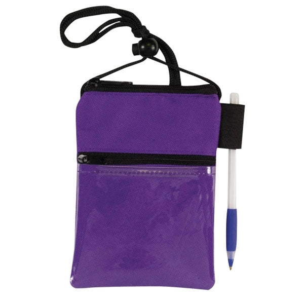 Dual zipper pocket badge holder