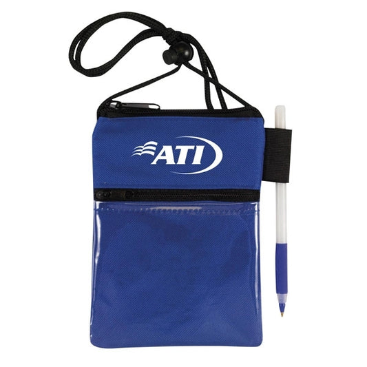 Dual zipper pocket badge holder