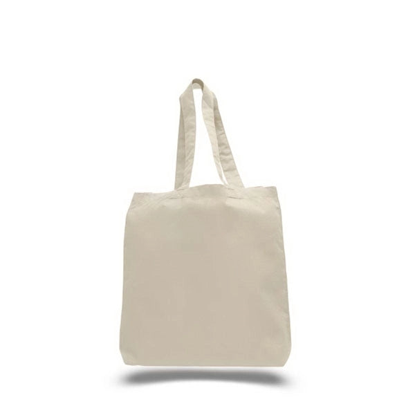 Natural, 6oz Economical Tote with Bottom Gusset