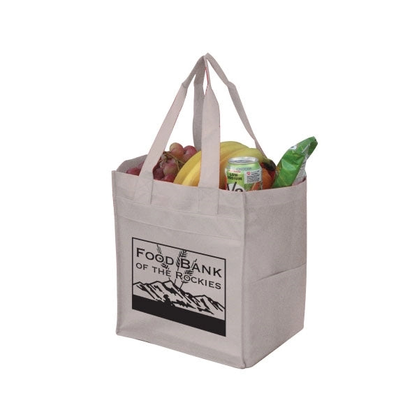Eco grocery tote with side pockets