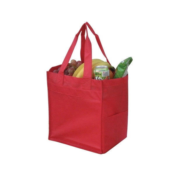 Eco grocery tote with side pockets