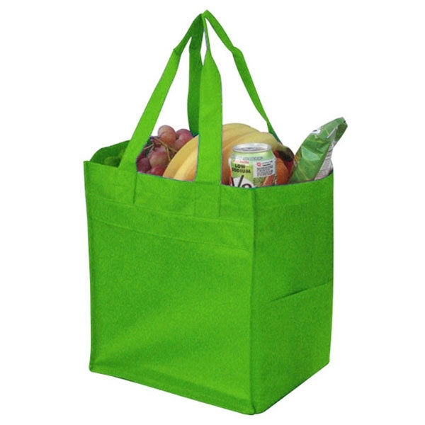 Eco grocery tote with side pockets
