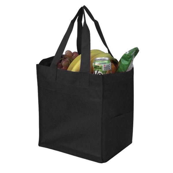 Eco grocery tote with side pockets