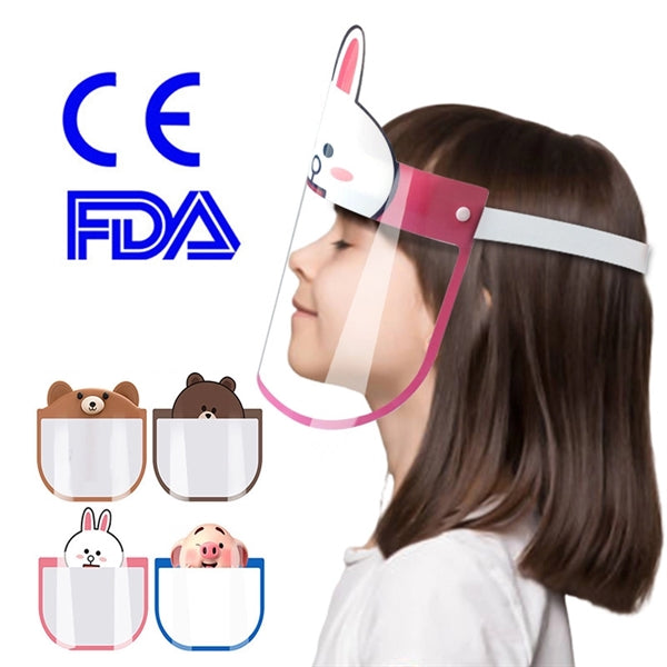 Kids Face Cover Mask with Clear Visor Elastic Band