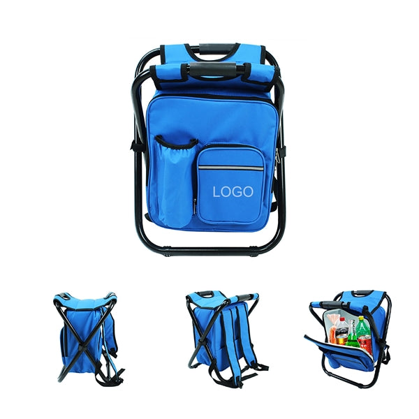 Portable Camping Foldable Backpack Cooler Bag Chair