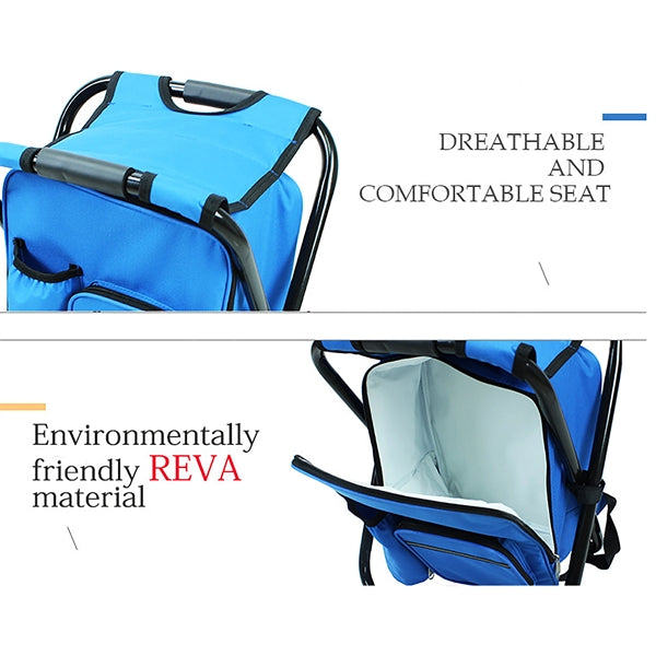 Portable Camping Foldable Backpack Cooler Bag Chair