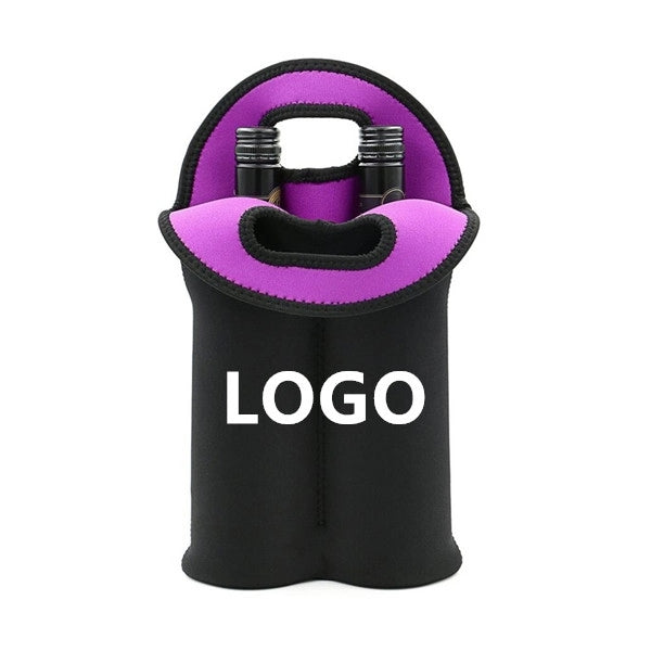 Insulated Neoprene Dual Wine Tote Bags