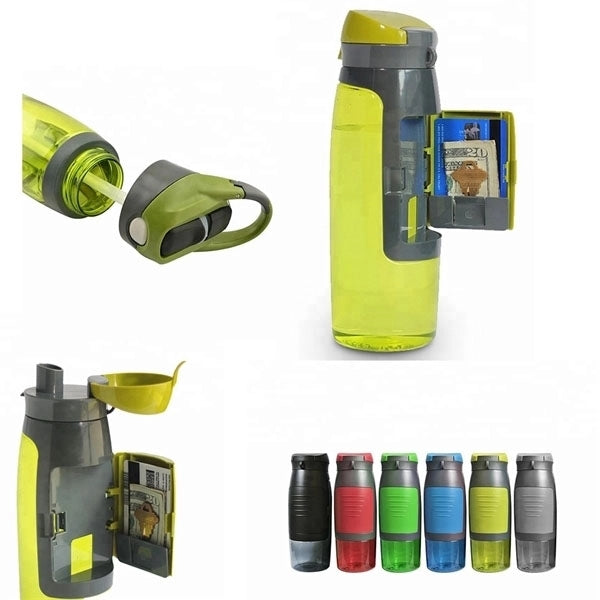 Outdoor Water Bottle With Wallet/Storage Compartment