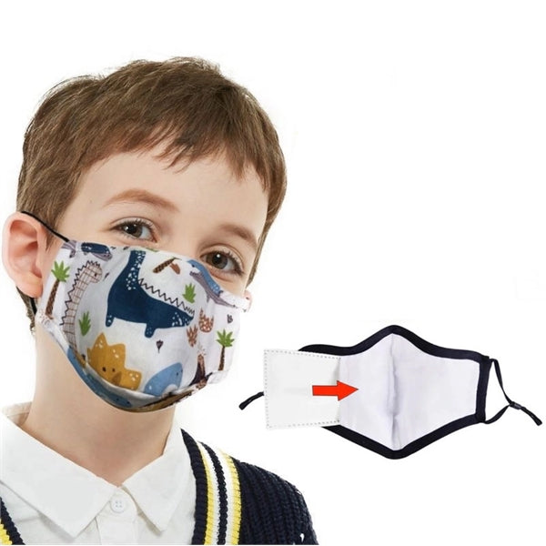 Kids w/ Full Color Imprint Cotton Safety Face Masks