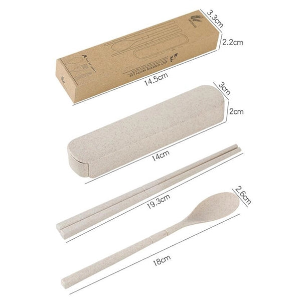 3pcs Portable Flatware Set With Case