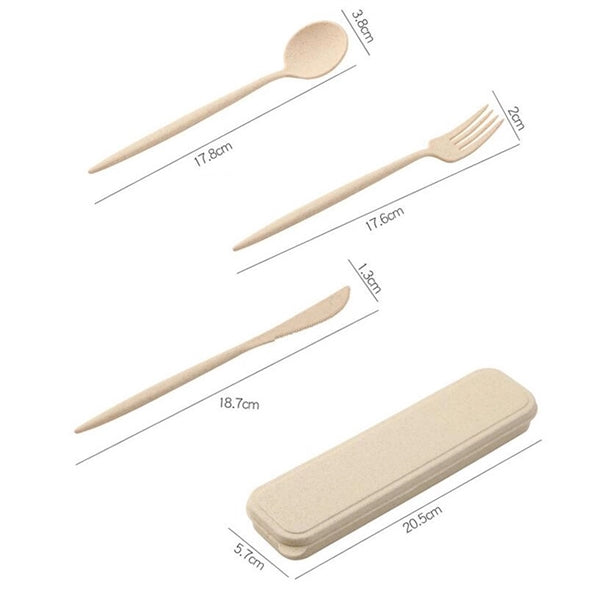 3pcs Portable Flatware Set With Case