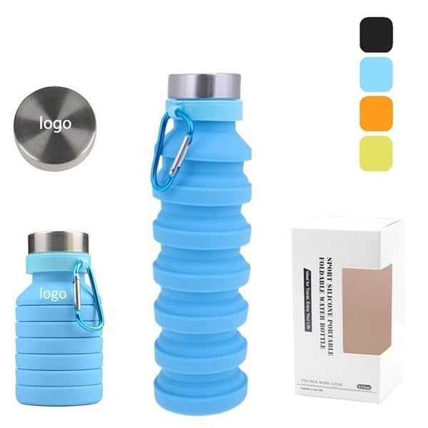 Collapsible Silicone Travel Cup W/ Carabiner