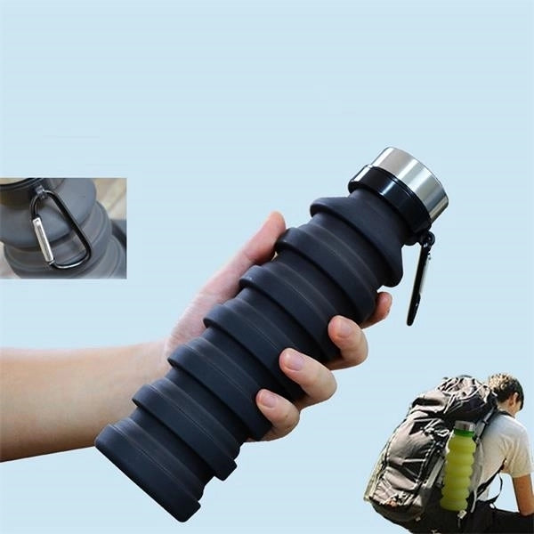 Collapsible Silicone Travel Cup W/ Carabiner