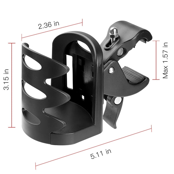 Extension-type Plastic Cup/Can Holder on Bike or Wheelchair