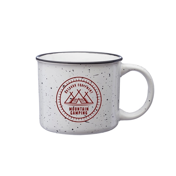 13 oz. Ceramic Campfire Custom Coffee Mug (1 Color Imprint)