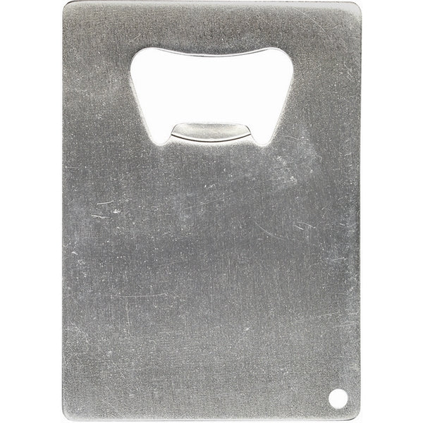 2" x 3 1/4" Stainless Steel Bottle Opener w/ Punch Hole